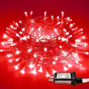 JMEXSUSS Red Christmas Lights Clear Wire, 66ft 200 LED Red Christmas String Lights Outdoor Indoor Plug in, 8 Modes Red String Twinkle Fairy Lights for Room Party Tree Decorations by GreenHaven Gardens