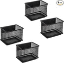 Black Basket Set of 4, Magnetic Pen Holder for Refrigerator, Heavy Duty Baskets, Holder for Locker Whiteboard Office, 3.42'' 2.36'' 2.55'' by CozyNest Decor
