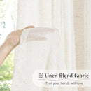 FMFUNCTEX Linen Sheer Pinch Pleated Curtains for Bedroom, Linen Flax Beige 63 Inch Length Sheer Curtain See Through Panels for Living Room, Natural Window Drapes for Farmhouse, Rod Pocket 2 Panels by CozyNest Decor