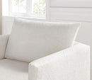 Oversized Accent Chair Modern Boucle Armchair for Living Room- 37" Wide Accent Chair with Solid Wood Legs, White Upholstered Lounge Chair for Bedroom & Office, Cozy Reading Chair (Easy Assembly)