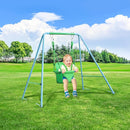 2-in-1 Toddler Swing Set with Metal Stand, Safety Belt & 4 Anchors - A-Frame Swing for Kids 6 Months+ (Blue, Indoor/Outdoor Backyard Playground) by TinyTreasures Baby Boutique
