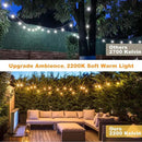 Achin Outdoor String Lights 96FT(48FT*2) Waterproof IP65 LED Patio Lights with 30+2 S14 Edison Bulbs Warm 2200K Hanging Lights Outside Shatterproof String Lights for Outside Bistro, Market, Yard by GreenHaven Gardens
