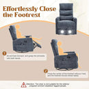 Manual Swivel Rocker Recliner Chair for Adults, Overstuffed Reclining Glider Chair for Nursing with Vibration Massage & Heat, Living Room Rocking Recliner 3-Stage backrest, Chenille Fabric Blue by CozyNest Decor