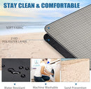 Picnic Outdoor Blankets Waterproof Extra Large - Beach Mat Sand Free Foldable with Carry Strap | Portable Camping Blanket | Park Blanket for Grass Park, Hiking, Travel, Concerts, Indoor (Grey Check) by TinyTreasures Baby Boutique