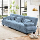 Modular Sectional Sofa, Comfy Cloud Couch 3 Seater Couch, Sectional Couches for Living Room, Modern Chenille Oversized Couches for Bedroom, Sleeper Deep Seat Sofa with Throw Pillows, Blue by CozyNest Decor