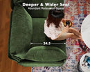 Oversized Loveseat Sofa, Modern Modular Sectional Couch Green Fluffy Chenille Mid Century 2-Seat 24.5" Deep Seat for Apartment, Living Room, Bedroom by CozyNest Decor