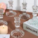Candlestick Holders Set, 4" H Taper Candle Holders Bulk, 12Pcs Glass Candle Holders for Wedding, Festival, Party & Windowsill Decor by CozyNest Decor