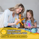 Robot Sensory Travel Toys 4Pcs for Toddlers Kid Boy Year Old Ages 3 4 5 6 7 8 9, Airplane Activities Suction Autism Pop Tube Fidget Toys Autistic Stocking Easter Basket Stuffer Valentine Gift for Kids by TinyTreasures Baby Boutique