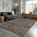 9x12 Area Rug Living Room Rugs, Stain Resistant Washable Rug, Vintage Large Non-Slip Backing, Low Pile Lightweight Print Rug for Bedroom Dinning Room Home Office (Brown) by TinyTreasures Baby Boutique