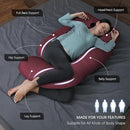 MOON PARK Pregnancy Pillows for Sleeping - U Shaped Full Body Maternity Pillow with Removable Cover - Support for Back, Legs, Belly, HIPS - 65 Inch - Burgundy - Cooling Cover by TinyTreasures Baby Boutique
