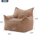 Giant Bean Bag Chair Sofa for Adults Teens, Comfy Corduroy Large Bean Bag Chairs with Armrests for Bedroom Living Room, Adult BeanBag Lazy Sofa Couch Chairs with Filler Included by CozyNest Decor