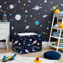 HIYAGON Rectangular Space Basket for Boys Baby Storage Basket Storage Bin Organizer Box Room Decor(Rocket Planet) by TinyTreasures Baby Boutique