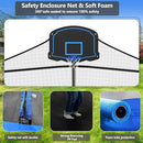 Upgraded 10/12/14/15/16FT Trampoline Outdoor, Large Kids Trampoline with Light, Stakes, Sprinkler, Backyard Trampoline with Basketball Hoop and Net, Capacity for 4-6 Kids and Adults by TinyTreasures Baby Boutique