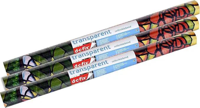 d-c-fix 346-0431-3PK Self-Adhesive Privacy Glass Window Film Venetian Garden, 17" x 78" Roll, 3-Pack, photo 3 of 10