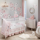 Lambs & Ivy Floral Garden Watercolor/Pink Linen 5-Piece Baby Crib Bedding Set by TinyTreasures Baby Boutique