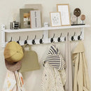 AMBIRD 34.2" L Wooden Wall Coat Hooks with Shelf - Versatile and Decorative Wall-Mounted Storage - 10 Hooks for Hanging Coats, Hats, Keys, Bags, Scarves - Ideal for Entryways, Bedrooms, Closets(White) by CozyNest Decor