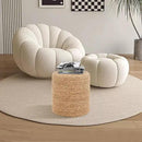 16'' Round Ottoman Natural Seagrass Braided Poof Hand Weaving Round Ottomans Boho Footrest Stool for Home Living Room Bedroom Patio(Natural) by CozyNest Decor