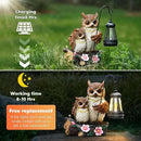 Json Garden Owls Statue with Solar LED Lantern, Loving Owls Family Embrace, Gifts for Mom Yard Art, Whimsical Figurine Large Sculpture Lighted Outdoor Mother's Day Spring Decorations for Lawn, Porch by CozyNest Decor