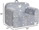 ALIMORDEN Kids Ultra-Soft Snuggle Foam Filled Chair, Single Cuddly Sherpa Reading Couch for Boys and Girls,Star by CozyNest Decor