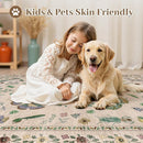 6x9 Rugs for Living Room with Insect Print - Bug Rug Non-Silp Stain Resistant Soft Carpet for Bedroom, Low Pile Ultra-Thin Machine Washable Carpet for Dining Room, Kids Nursery, Office (6'x9' Beige) by TinyTreasures Baby Boutique