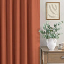 Patio Sliding Glass Doors Curtains 108 Inches Long 2 Panel Blackout Linen Textured Bohemian Autumn Fall Decorations Hippie Decorative Thermal Drapes for Summer Heat Light Blocking Black Out Terracotta by CozyNest Decor