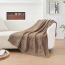 CozeCube Check Knit Throw Blanket, Light Brown Checkered Throw for Couch, Decorative Christmas Soft Cozy Warm Knitted Blanket for Bed Sofa Living Room, 60"X80" by CozyNest Decor