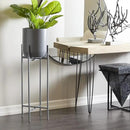 Deco 79 CosmoLiving by Cosmopolitan Metal Round Planter with Removable Stand, 13" x 13" x 36", Dark Gray by GreenHaven Gardens