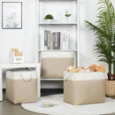 Bidtakay Extra Large Storage Baskets for Organizing 17x12x15.1 inch 3-Pack Fabric Closet Organizers Storage Bins with Handles Foldable Storage Baskets for Shelves Clothes XL-White&Beige by CozyNest Decor