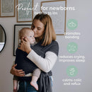 Boba Baby Wrap Carrier – Original Baby Sling Carrier for Newborns (7–35 lbs), Soft, Secure, Hands-Free & Ergonomic, Ideal for Comfortable Bonding, New Parents (Serenity Charcoal) by TinyTreasures Baby Boutique