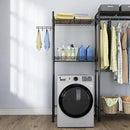 Over Washer and Dryer Shelves,Laundry Room Storage Organization Clothes Drying Rack,4 Tier Adjustable Height Wire Shelving with Wire Basket,Hanger Rod&Hook,Space Saving Shelf by CozyNest Decor