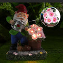 Gnome Figurine Garden Decor, Solar Resin Gnomes Outdoor Statue, Funny Gnome Gift Sculpture Decoration for Home Patio Yard Lawn Porch Ornament by GreenHaven Gardens
