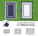 OLANLY Outdoor Rug 6x9 ft Waterproof, Reversible Outdoor Plastic Straw Rug, RV Mat, Indoor Outdoor Carpet Clearance for Patio, Camping, Balcony, Deck, Backyard, Navy & White by GreenHaven Gardens