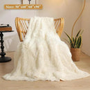 XeGe Luxury Faux Fur Blanket, Ivory Soft Big Fluffy Throw, Shaggy Plush Decorative Couch Blanket, Cute Off White Furry Fuzzy Throw for Bed Bedroom Living Room Beige, 60x90 by CozyNest Decor