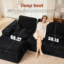 ovios 105” Modular Sectional Sofa with Thicken Seat Cushion, Cloud Couch with Deep Seat, Modern L-Shape Sofas Couches with Chaise,Upholstered Couches for Living Room Bedroom,Black by CozyNest Decor