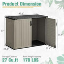 Greesum Outdoor Horizontal Storage Sheds 27 Cu.ft Resin Large Storaged Box Weather Resistance, Without Shelf, Easy to Assemble, Prefect for Garden, Patios, Backyards, Beige by GreenHaven Gardens