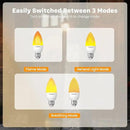 Hompavo Upgraded LED Flame Light Bulbs, 3 Modes Flickering Light Bulbs, E26 Candle Fire Light Bulb for Halloween Christmas Party Porch Indoor & Outdoor Home Decoration - 2 Pack by GreenHaven Gardens