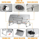Tabletop Gas Grill 3 Burners, Stainless Steel Portable Propane Grill with Foldable Legs for Outdoor Patio Backyard Camping, Tailgating, RV Trip, Heavy Duty & 24000BTU, GS307 by GreenHaven Gardens