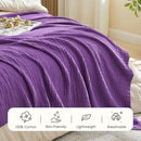 EMME Cotton Muslin Twin Blanket Breathable Gauze Blanket Soft Lightweight Blankets Adults Gifts for Women (Purple, 60"x80") by CozyNest Decor
