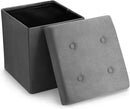 Sorbus Storage Ottoman Bench – Collapsible/Folding Bench Chest with Cover – Perfect Toy and Shoe Chest, Hope Chest, Pouffe Ottoman, Seat, Foot Rest, – Contemporary Faux Suede (Gray) by CozyNest Decor