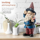 Alpine Corporation 12" Tall Outdoor Patriotic Garden Gnome Saluting Yard Statue Decoration by GreenHaven Gardens