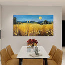 AJAZIKO Landscape Wall Art Moon Framed Canvas Wall Art Large Yellow Living Room Wall Decor Fall Paintings for Bedroom Nature Office Artwork 24×48IN by CozyNest Decor