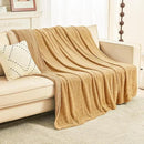 EMME Muslin and Fleece Queen Blanket Reversible - 80"*90" Beige Soft Warm Throw Blankets for Couch Bed Picnic Travel Bed by CozyNest Decor