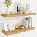 Fun Memories Floating Shelves for Wall, 30 Inch Rustic Wood Wall Mounted Shelves for Bathroom, Bedroom, Kitchen, Living Room, Deep Floating Shelves for Storage & Home Decor (Oak, Set of 2) by CozyNest Decor