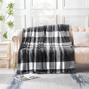 MERRYLIFE Black and White Plaid Throw Blanket Decorative Fleece Throw | Ultra-Plush Colorful | Couch Blanket Travel Lap | Home Gift Use(50" 60",Black White) by CozyNest Decor