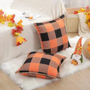 decorUhome Fall Orange and Black Decorative Throw Pillow Covers 18x18 Set of 2, Buffalo Plaid Check Farmhouse Cushion Covers with Stitched Edge for Autumn Harvest Couch Sofa Bed Home Decor by CozyNest Decor