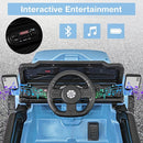 Costzon 12V Kids Ride on Truck Car, Electric Vehicle w/Remote Control, Threaded Wheels, 3 Speeds, LED Lights, Music, Horn & Wireless Connection, Battery Powered Ride on Toy for Boys & Girls 3+ (Blue) by TinyTreasures Baby Boutique