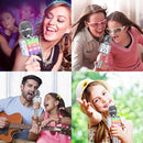 BlueFire 4 in 1 Karaoke Wireless Microphone with LED Lights, Portable Microphone for Kids, Great Gifts Toys for Kids, Girls, Boys and Adults (Silver) by TinyTreasures Baby Boutique