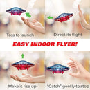 Force1 Scoot Combo Hand Operated Drone for Kids or Adults - Hands Free Motion Sensor Mini Drones, Easy LED Indoor Rechargeable UFO Flying Orb Ball Drone Toys for Boys and Girls (Red/Blue) by TinyTreasures Baby Boutique