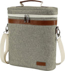 ZORMY 3 Bottle Insulated Wine Tote Cooler Bag, Portable Carrier with Corkscrew Opener and Shoulder Strap for Beach Travel Picnic, Unique Gift for Wine Lovers, Brushed Khaki by TinyTreasures Baby Boutique
