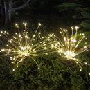 Solar Garden Firework Lights Outdoor Waterproof 2 Pack Solar Powered Art Stake Twinkle Lighting for Outside Decor, 120 LED Sparklers String Lights for Yard Party Decorations (Warm White) by GreenHaven Gardens